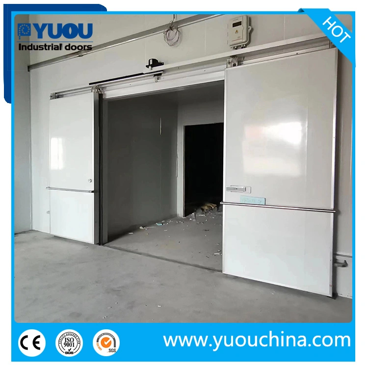 Industrial Automatic or Manual Polyurethane Sandwich Panel Thermal Insulated Stainless Steel Cold Storage Freezer Room Sliding Door for Refrigeration Warehouse