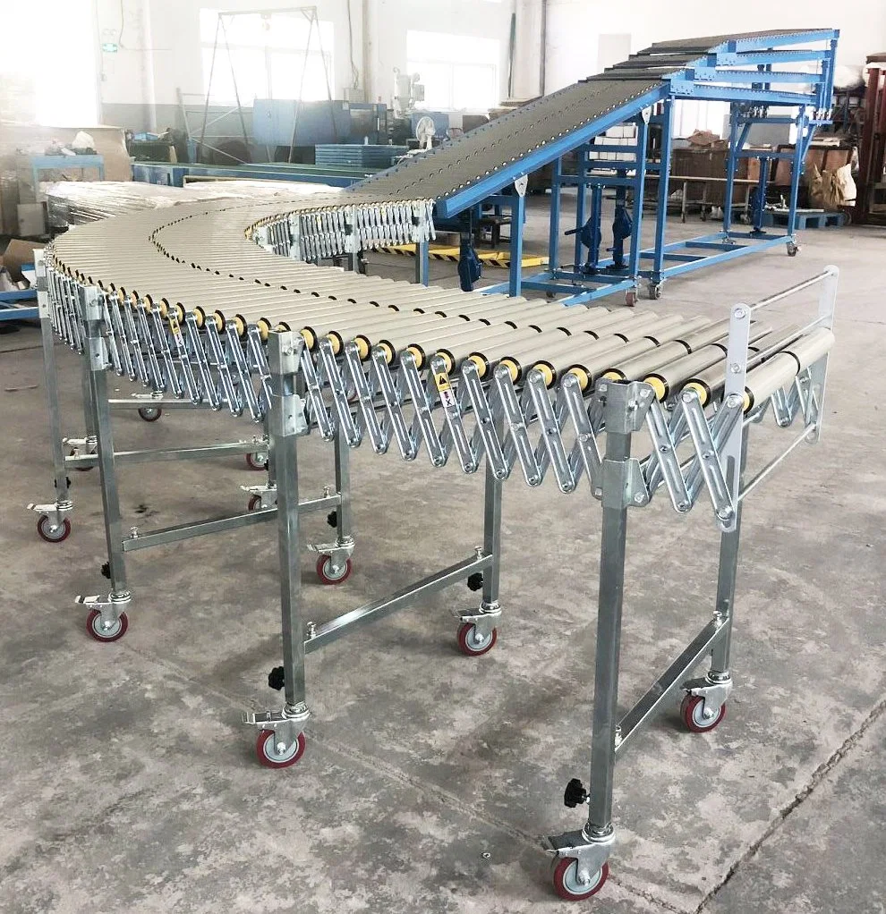 Gravity Flexible Foldable Expandable Unloading Full Automatic Roller Conveyor From Container