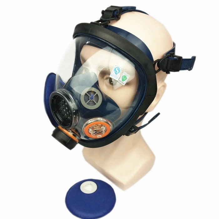 Silikon 5-Punkte Kopfband 3-Punkte Rotary Full Face Air Purifying Atemschutzmaske