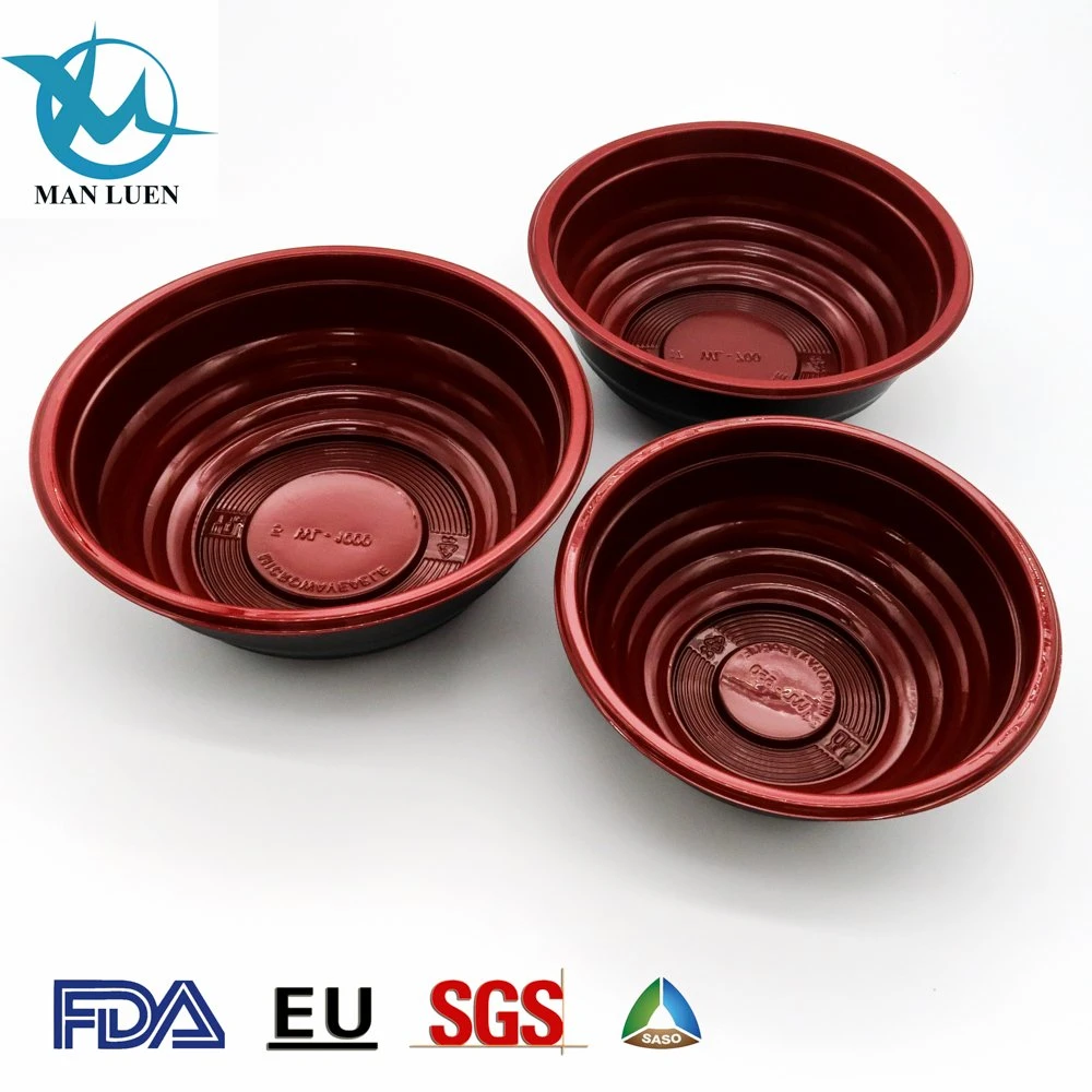 Eco-Friendly PP Microwave Disposable Plastic Round Takeaway Packaging Soup Bowl with Lid