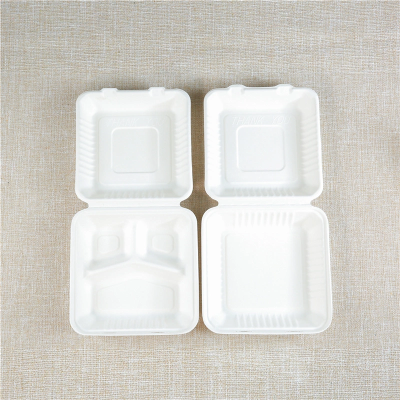 Sugarcan Disposable Clamshell Bagasse Food Packaging Box