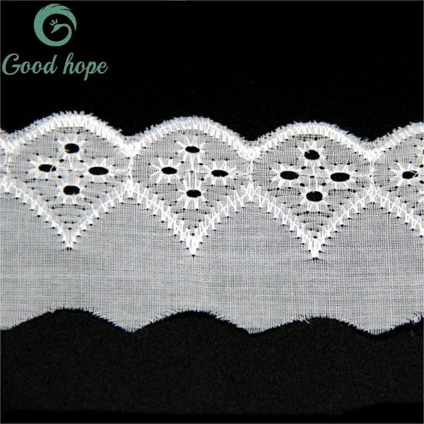 Customized Dyeing Polyester Cotton Embroidery Lace Fabric Swiss Bridal Fashion Design Tc Gpo Lace for Garment Fashion Clothing Accessories