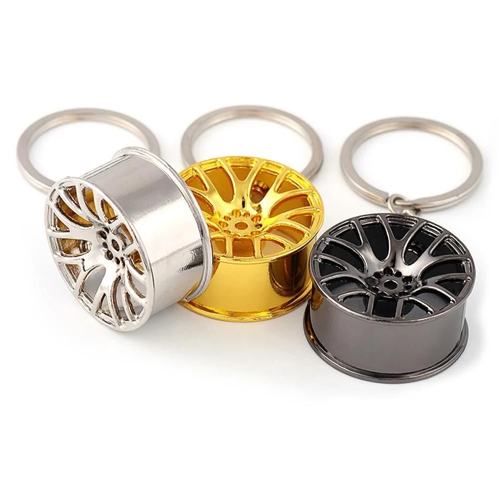 China Wholesale/Supplier Customized Make You Own Logo Metal Key Chain 3D Car Wheel Tire Rim Turbine Turbo Keychain Accessories for Souvenir Gift