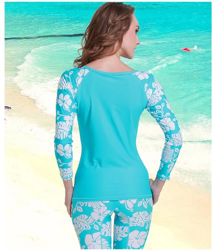 Round Collar Design One Piece Long-Sleeve Surfing Suit Sun Protection for Adult