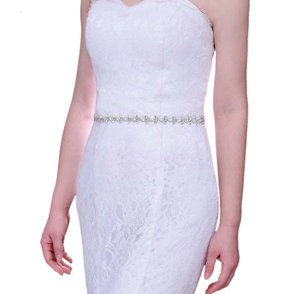 Hwb302 Bride Waist Chain Metal Belt Silver Alloy Waistband Wedding Accessory