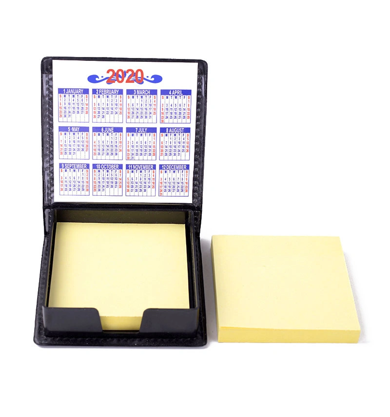 Cube mémo, Notes adhésives en cuir avec calendrier, autocollant mémo carré, Bloc-notes de bureau, Mémopad scolaire, Bloc-notes cadeau de promotion
