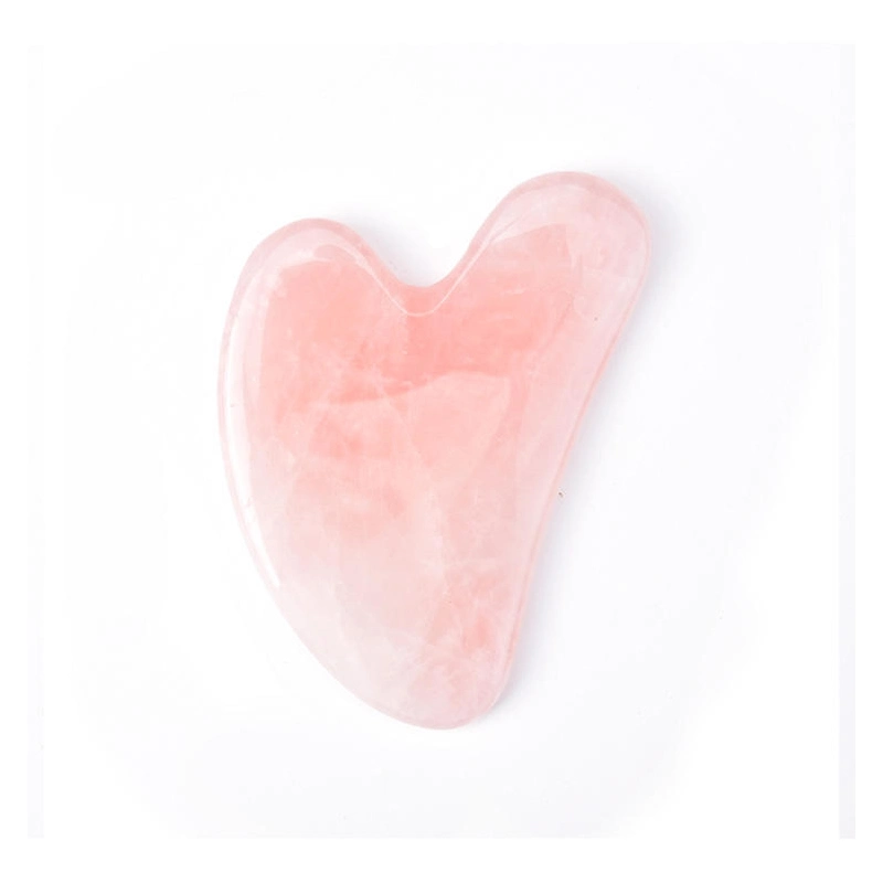 2022 New Trend Skin Care Tools Style Heart Shape Pink Jade Gua Sha Stone Set