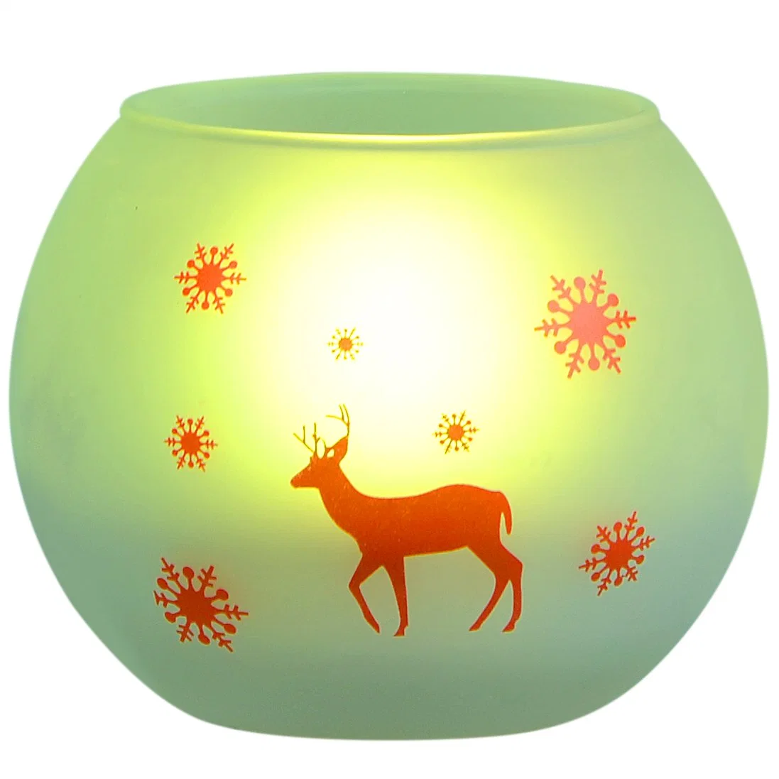 Wholesale/Supplier Festival Decoration Glass Jar Tree Snowflake Elk Tealight Christmas Candle Holder