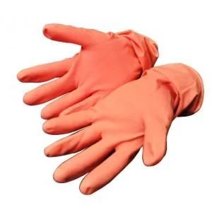 Orange Rubber Household Gloves