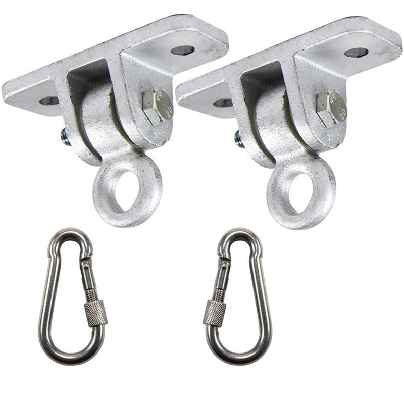 Locking Snap Hooks Heavy Duty Swing Hook Hangers Seat Trapeze Sets Play Swing Hangers, Indoor or Outdoor Play Space, Yoga, Steel Hanging Carabiner Wbb15211