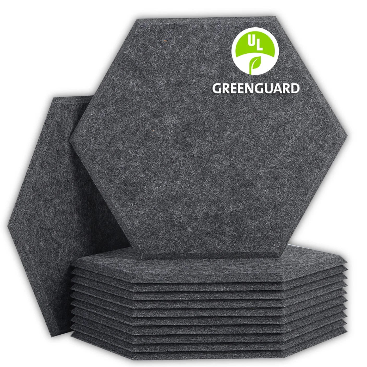 Bubos Painel de Isolamento Acústico de Teto de Parede Hexagonal Absorção de Som com Borda Chanfrada