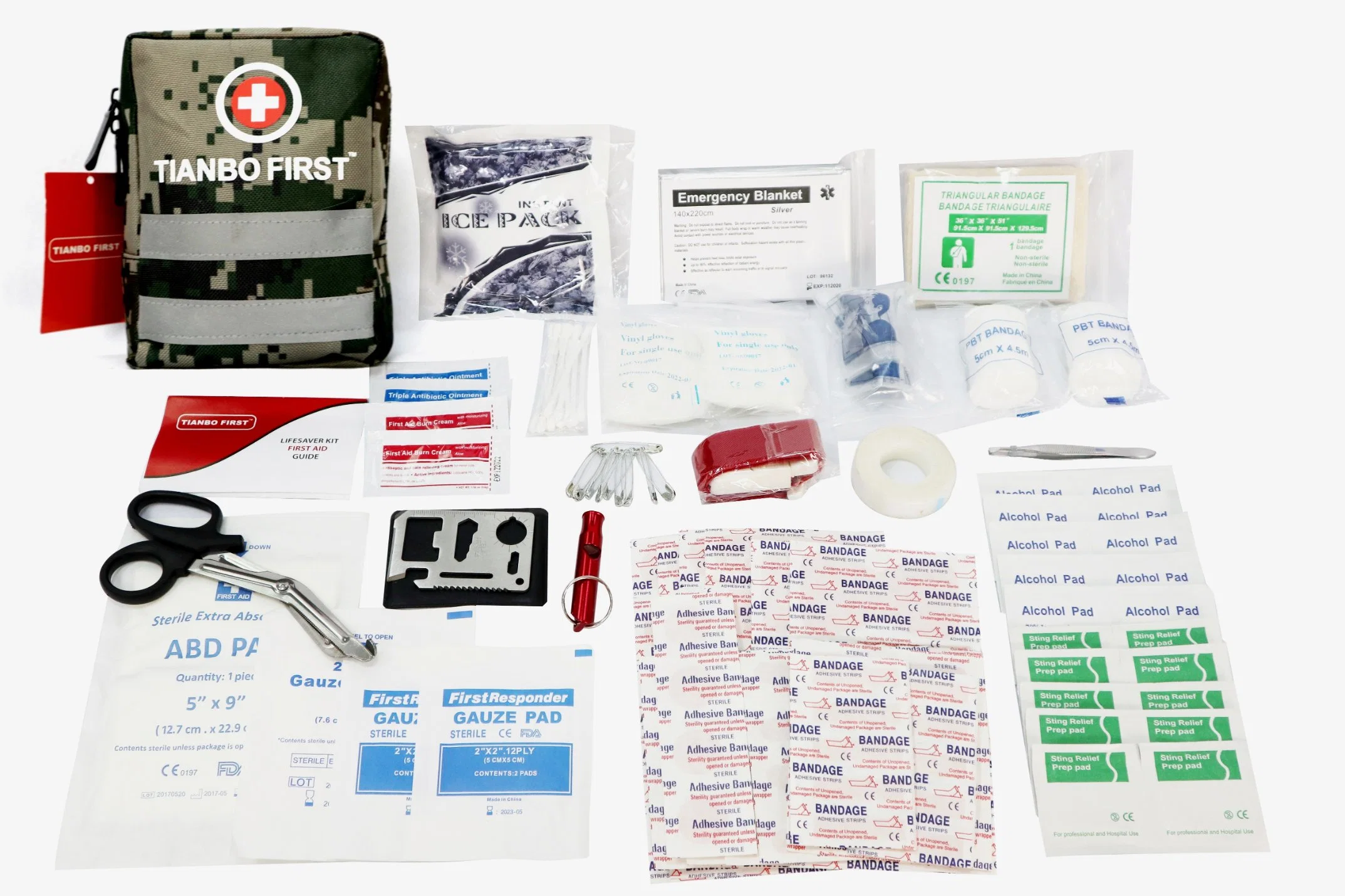 Portable 120PCS Medical First Aid Kit Bag Complete Emergency Kit Set for Home Camping Traveling