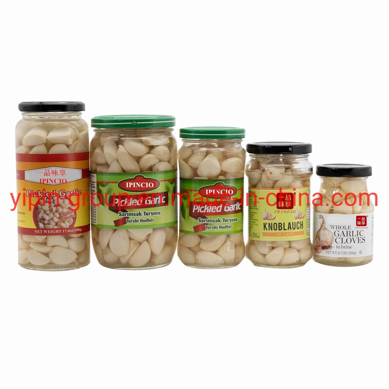 Pickled Garlic in Brine Packed in Glass Jars for Retail