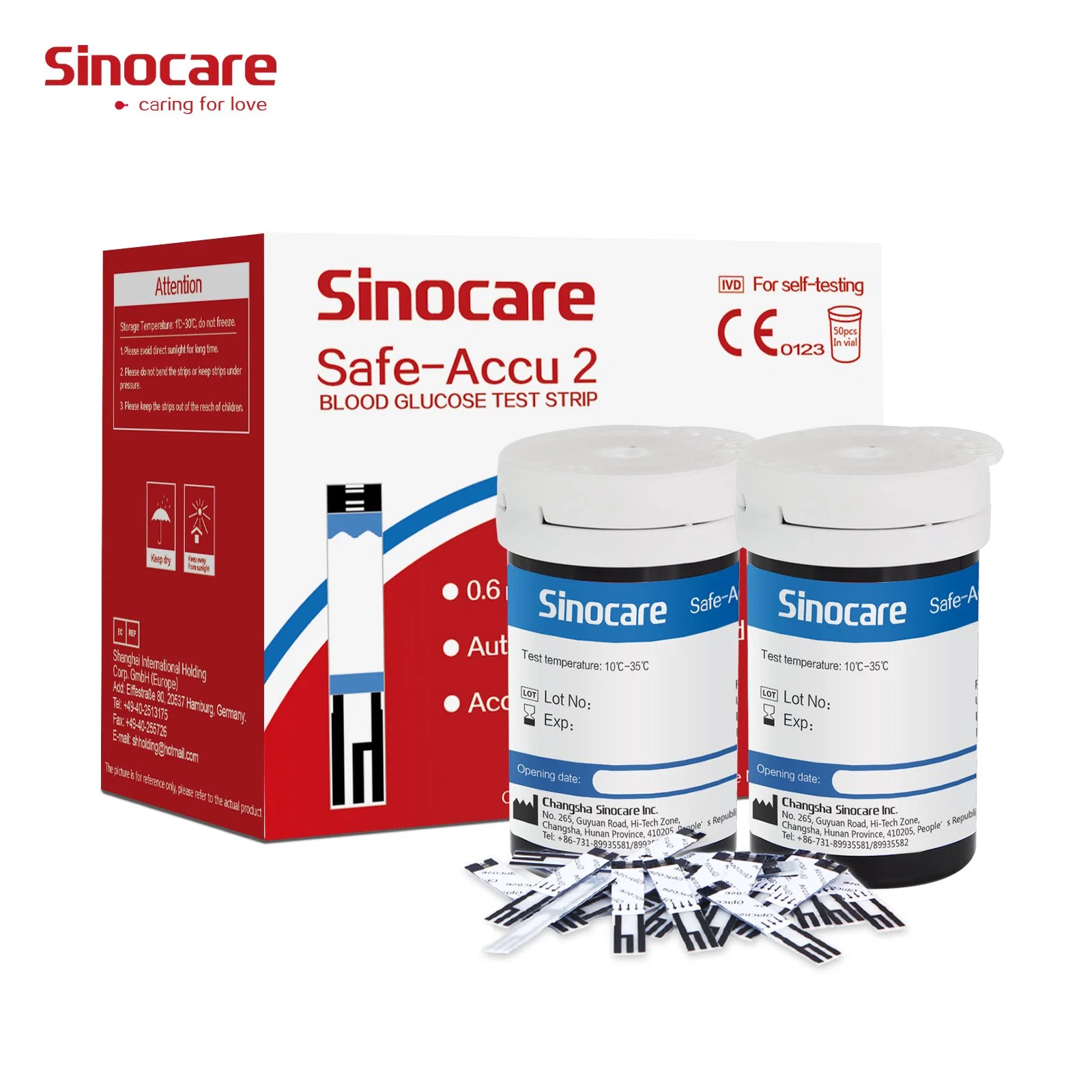 Sinocare Electronic Digital Sugar Meter Blood Glucose Monitor Electric Plastic CE Machine for Blood Sugar Device Glycemi Test Machine