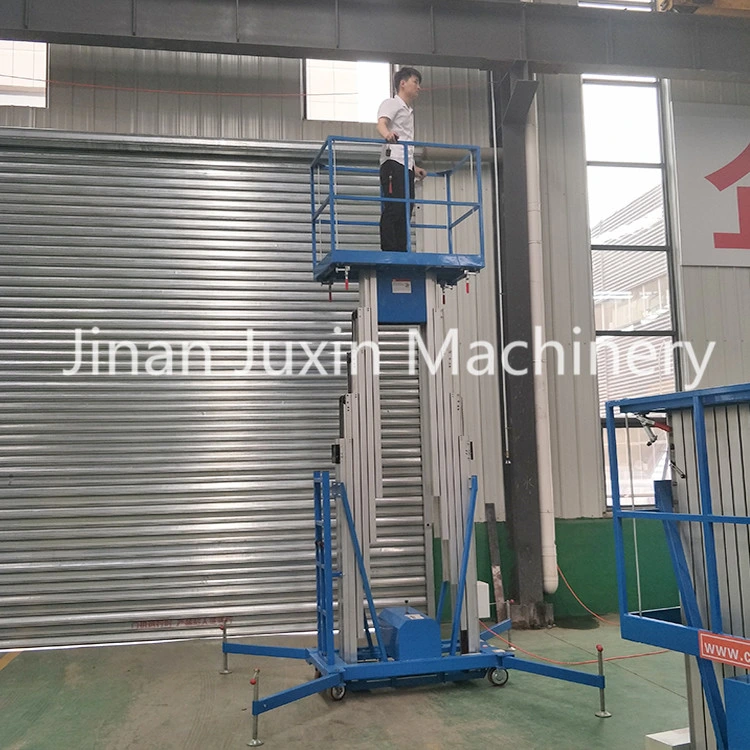 10m elevación vertical de mástil de escalera de aluminio con sistema hidráulico eléctrico