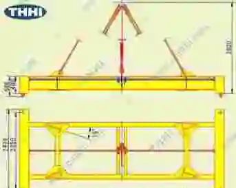 Récipient avec de l'éparpilleur télescopique hydraulique complet