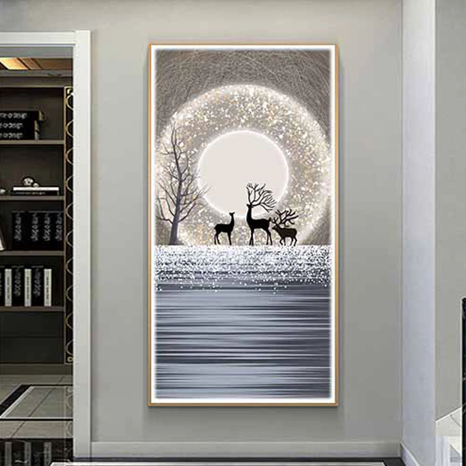 80cm * 120cm Kristallporzellan Sika Deer Porch paitings Dekorative Gemälde