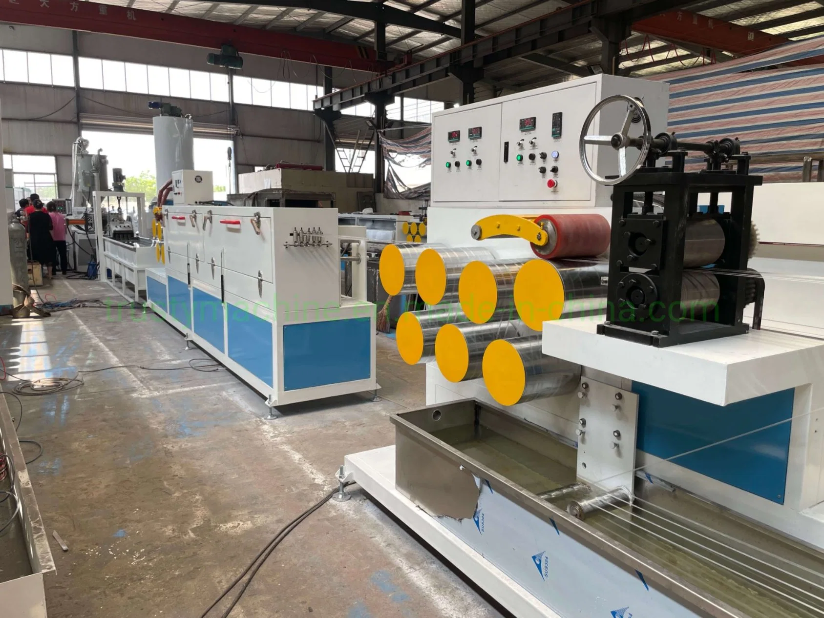 PET / PP Umreifungsband Herstellung Extrusionslinie durch lange Schraubenextruder-Maschine