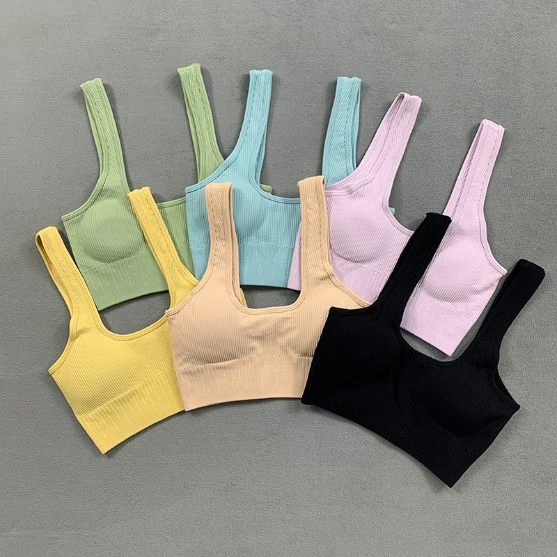 Les femmes haut nervure Slim Fit élastique Seamless Active Wear Vêtements d'entraînement fitness Set Salle de Gym Sports de l'usure de Yoga court