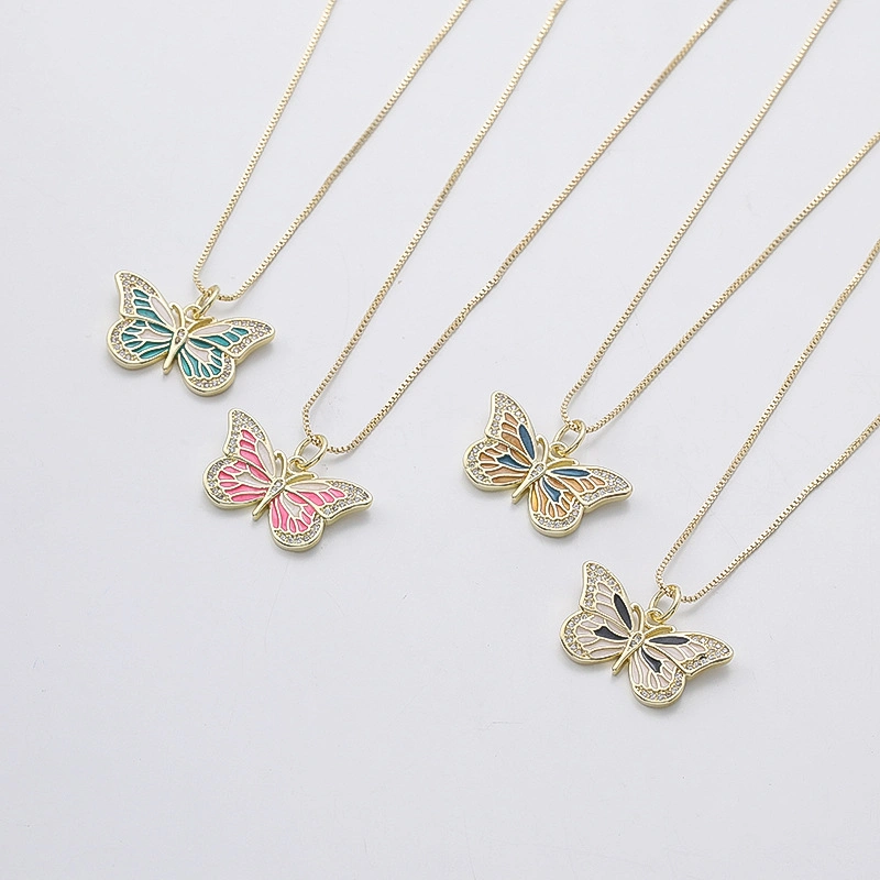 Butterfly New Trendy Simple Hot Gift Copper Women and Men Wholesale/Supplier Jewelry Accessories Necklace Fashion Designer Jewelry Set