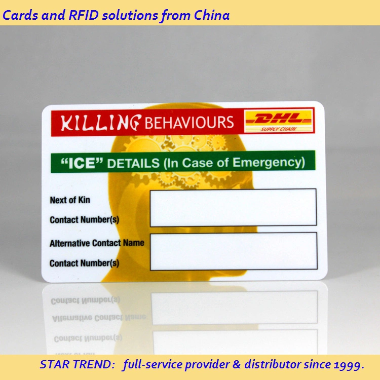 PVC Cr80 Contact RFID carte IC4442 FM pour la loyauté et de l'adhésion
