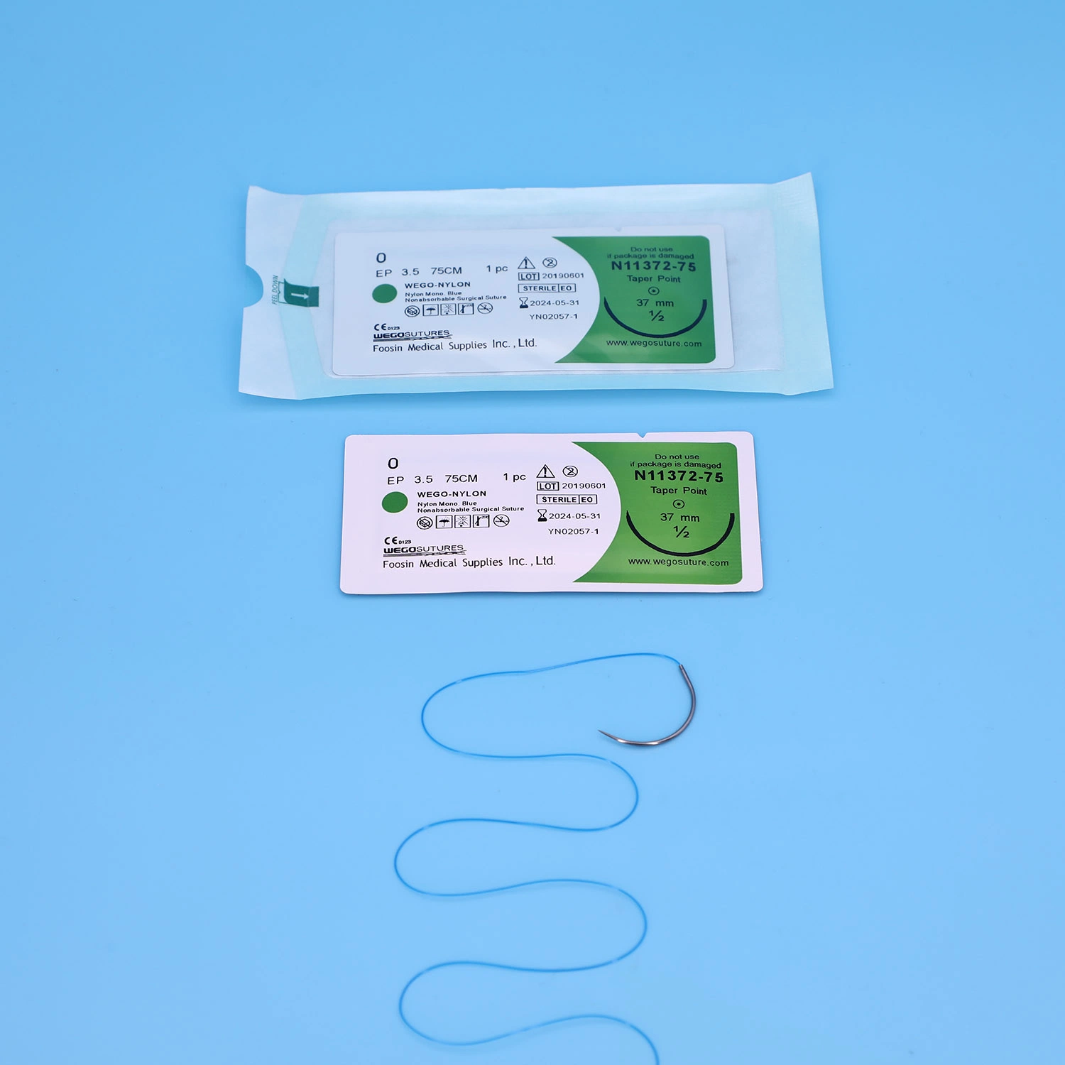 Wego Brand Blue Nylon Surgical Suture 2-0