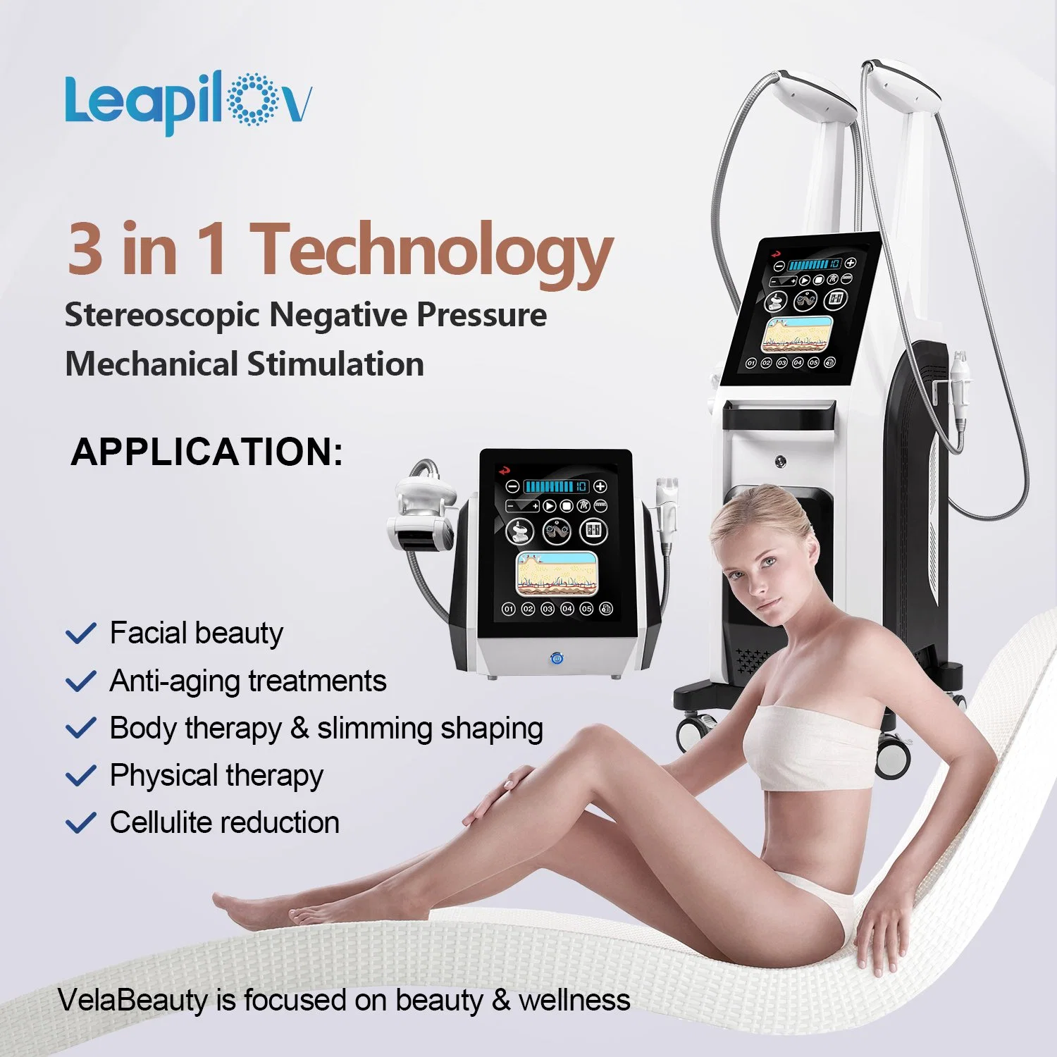 Portable V Shape Body Slimming Vela RF Auto Roller Vacuum Cavitation Fat Removal RF Beauty Machine for Sale