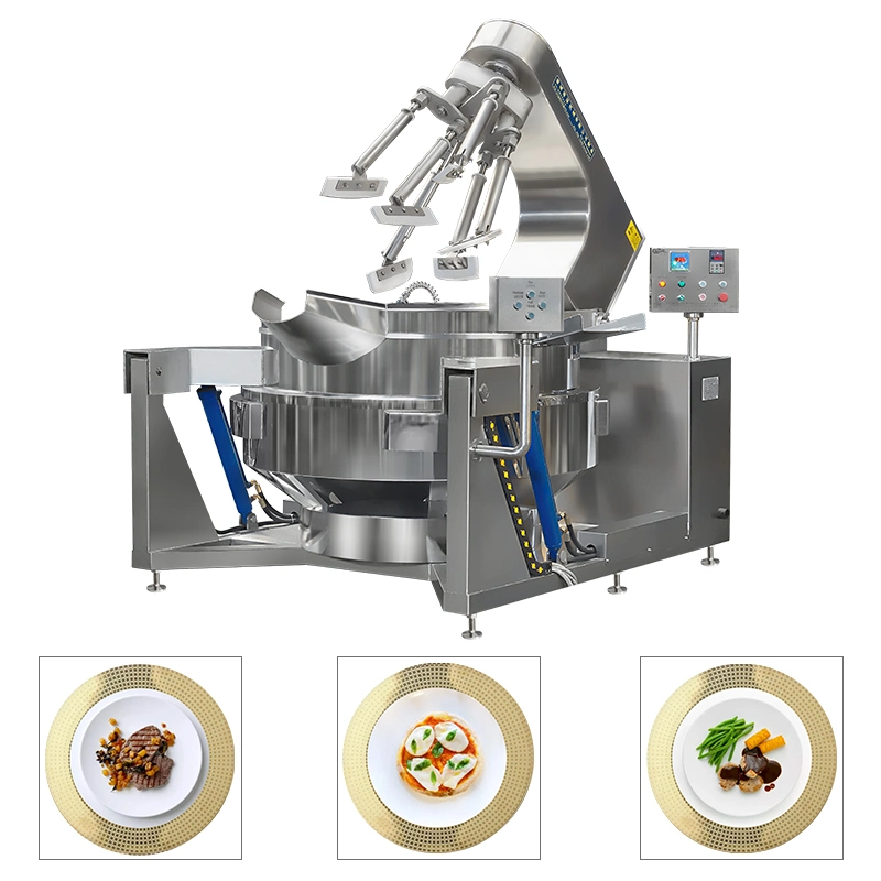 Commercial Automatic Multi Function Planetary Tilting Potato Chicken Egg Jam Mixing Making Electric Gas Steam Black Pepper Sauce Cooking Pot