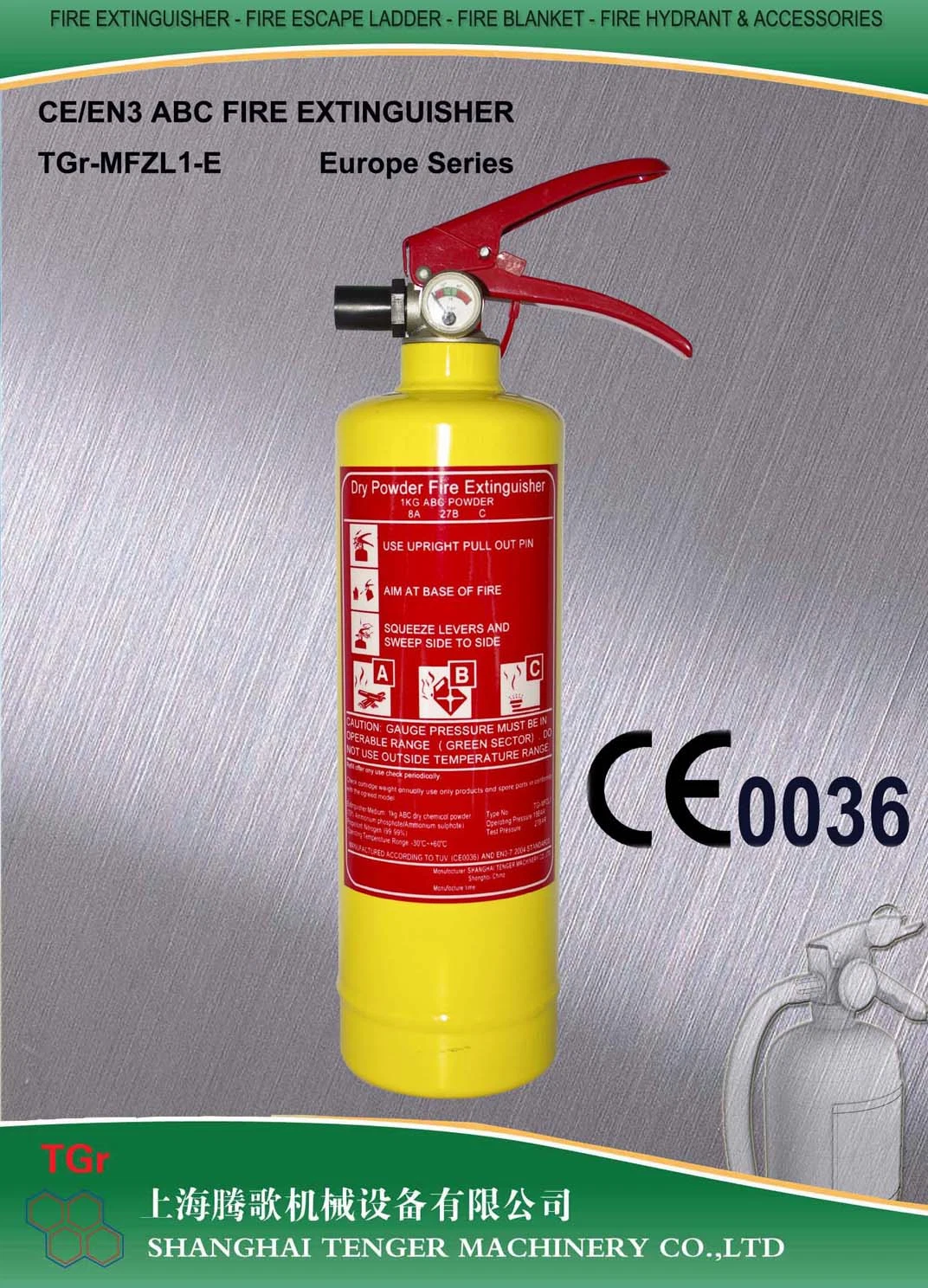 1kg ABC Dry Powder Fire Extinguisher-En3 Approved