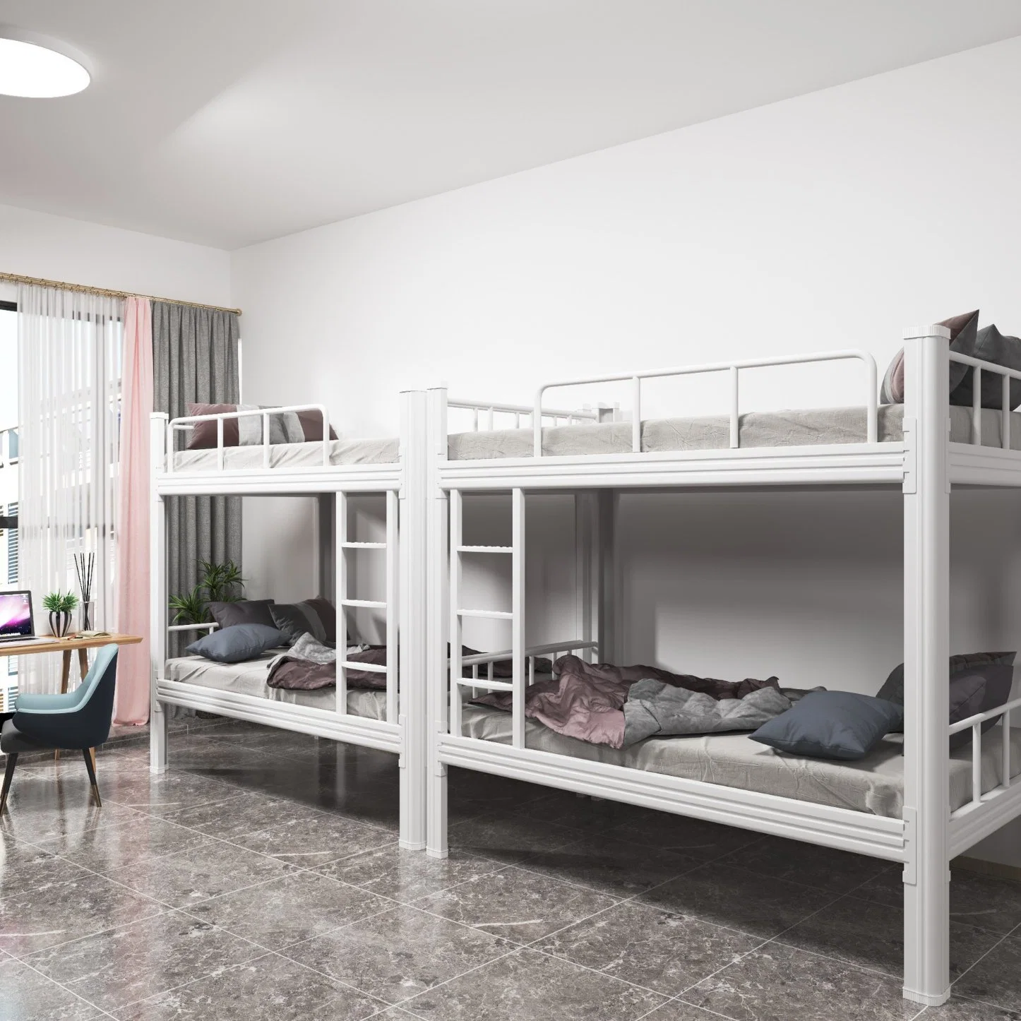 Dormitory Cheap Price Double Decker Loft Bed Hostel Adult Kids Metal Bunk Beds