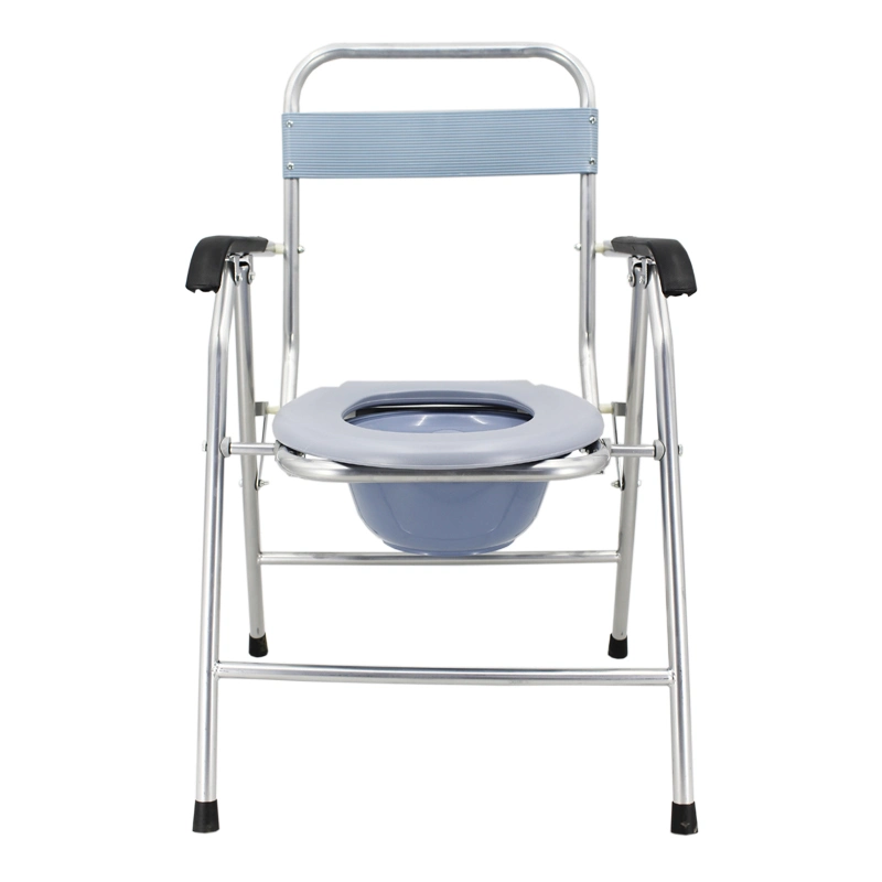 Adjustable Steel Hospital Folding Walker Commode Chairs Potty Chair Adult for Elderly