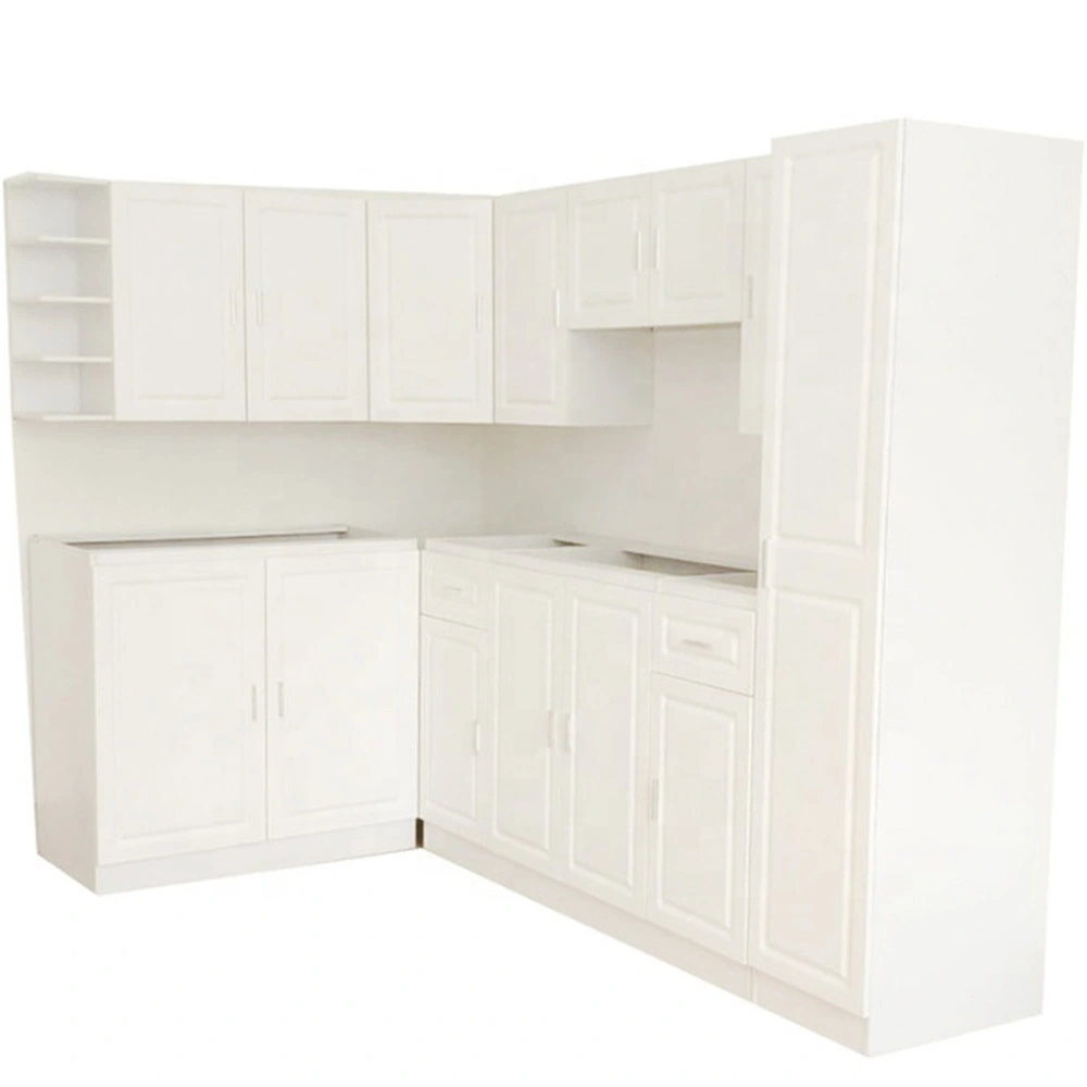 Home Decoration L Style White Shaker Kitchen Cabinets