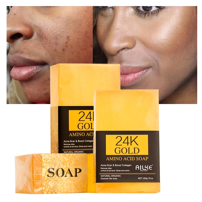 200g/ST Anti Pimple Bar 24K Gold Großhandel Hotel Akne Bad Seife zum Entfernen von Pickel