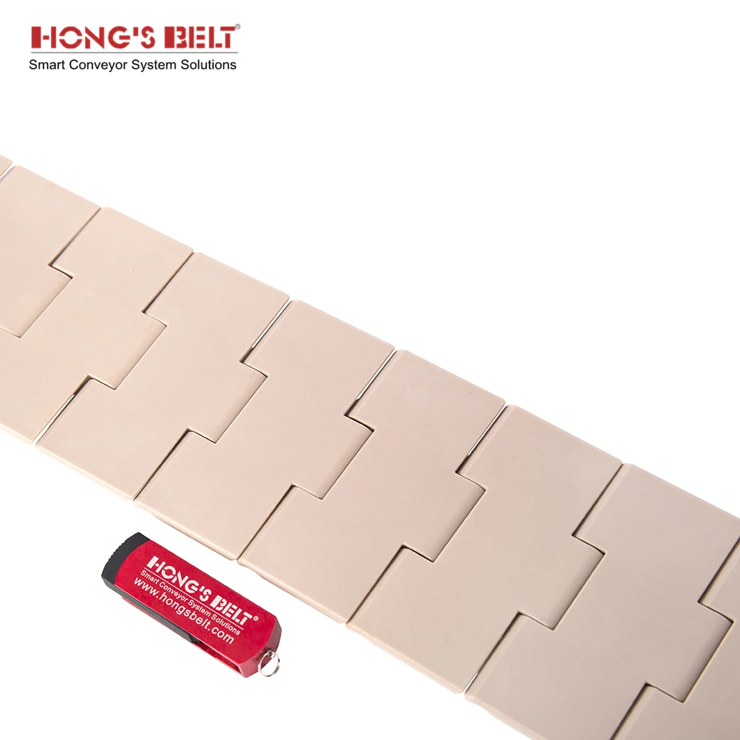 Hongsbelt 828-K325 de la cadena de la parte superior plana de la cadena de plástico para botellas