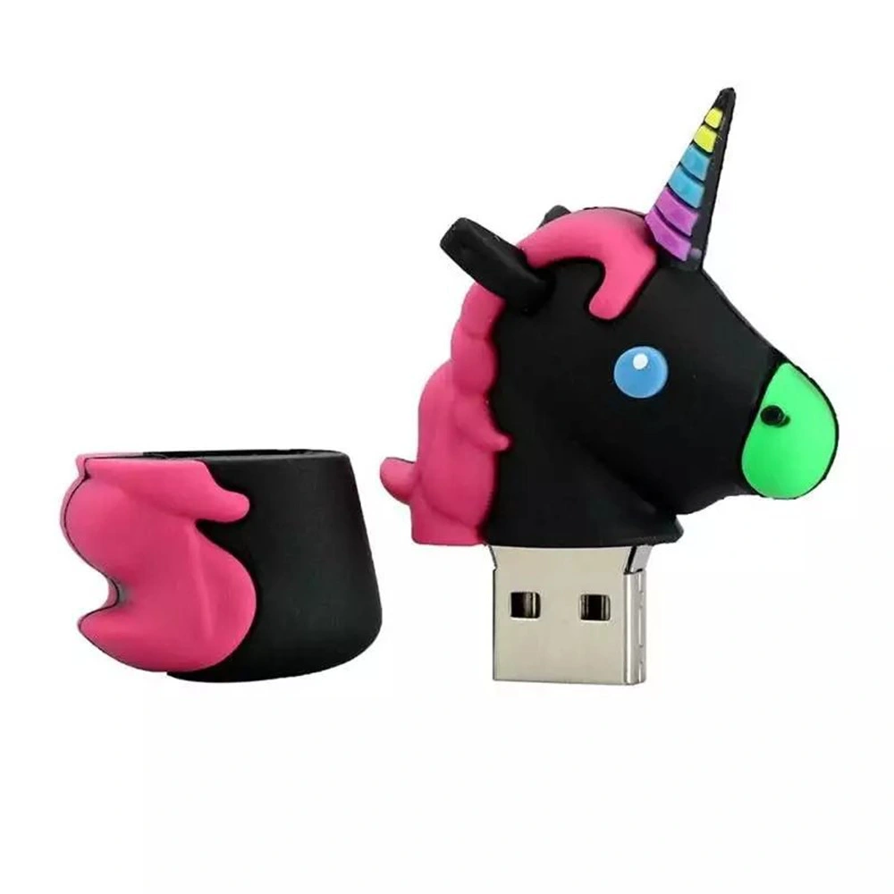 Горячая продажа ПВХ Кут Cartoon Unicorn USB флэш-диск