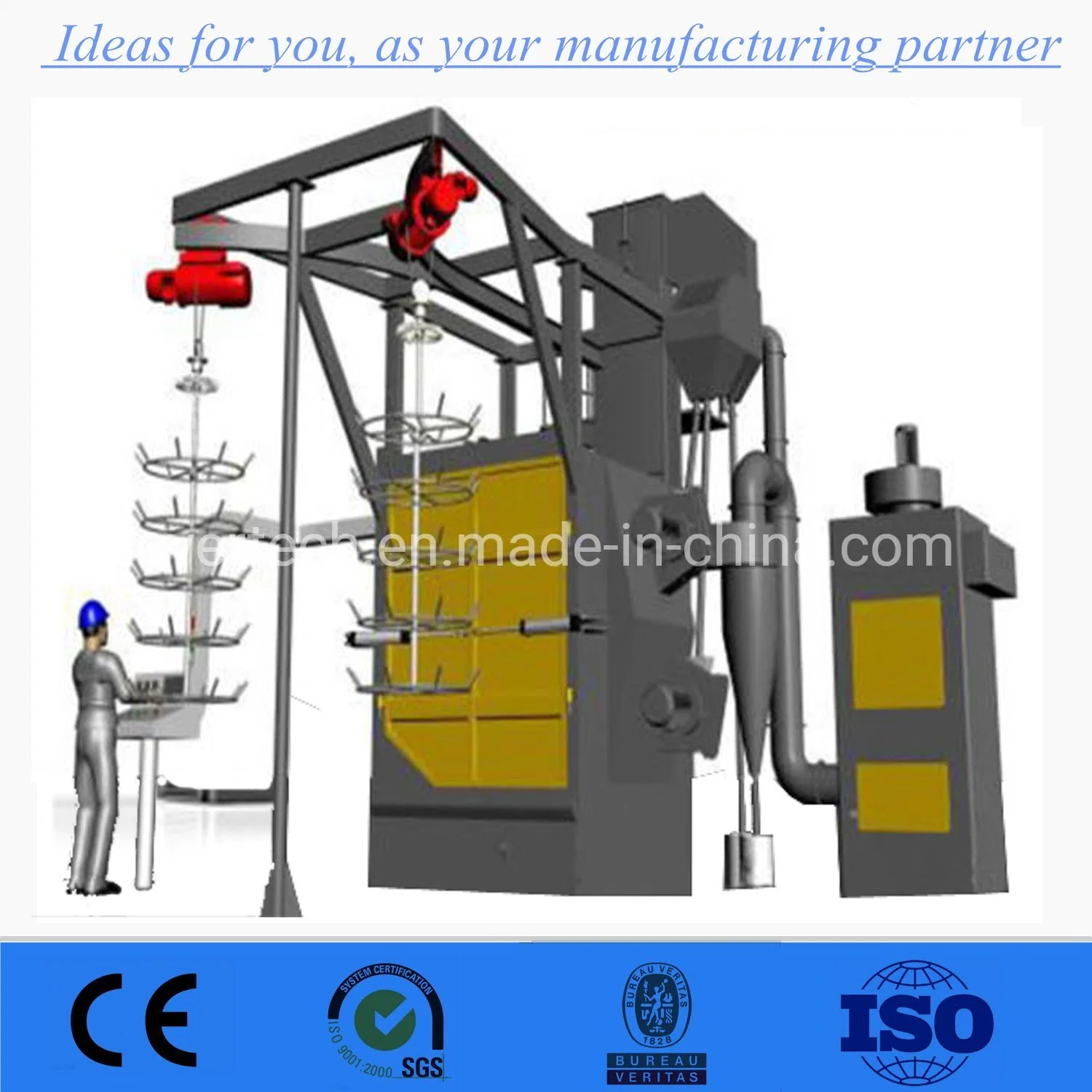 Coil Spring Shot Blasting Machine / Hook Hanging Type