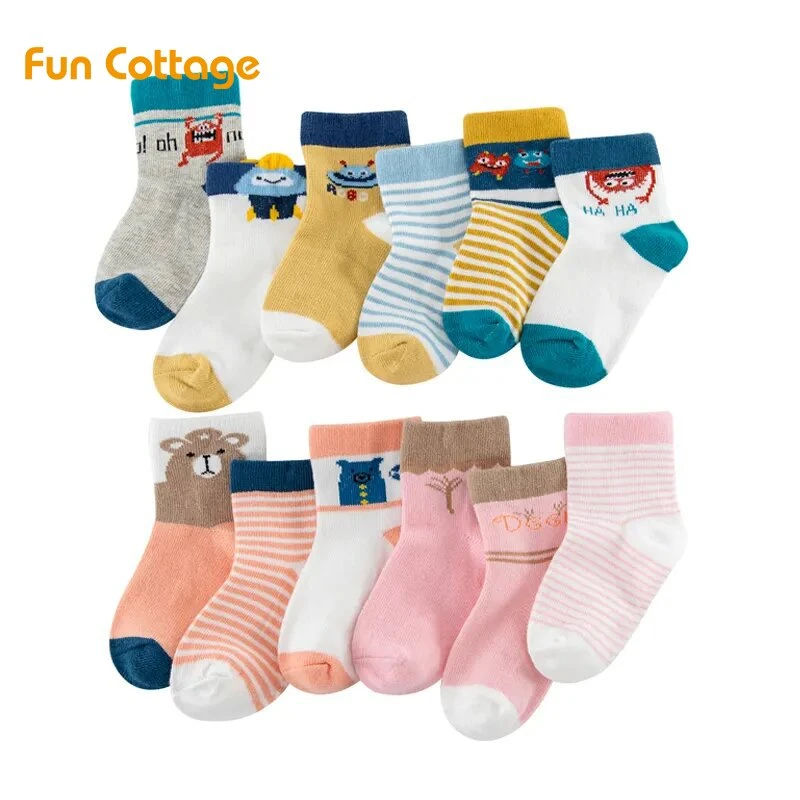 Newborn Baby Socks Novelty Organic Cotton Popular Stripe Hosiery Children Socks