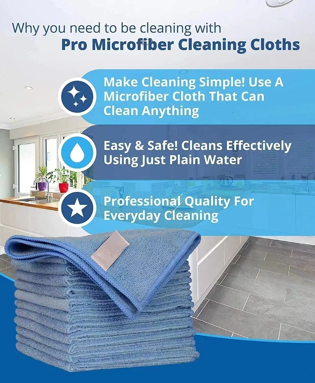200 g/m² 30*30cm de tela de microfibra azul lavado de coches toalla Paño de limpieza