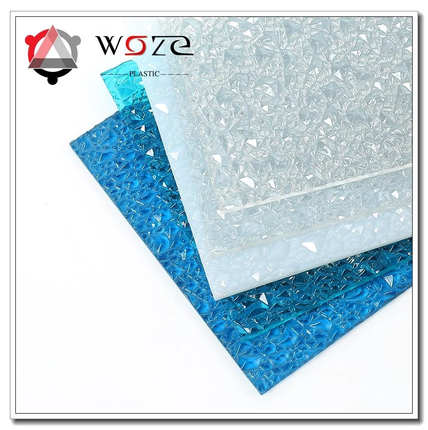 Colorful Diamond Embossed Polycarbonate Sheet Transparent Plastic Panel