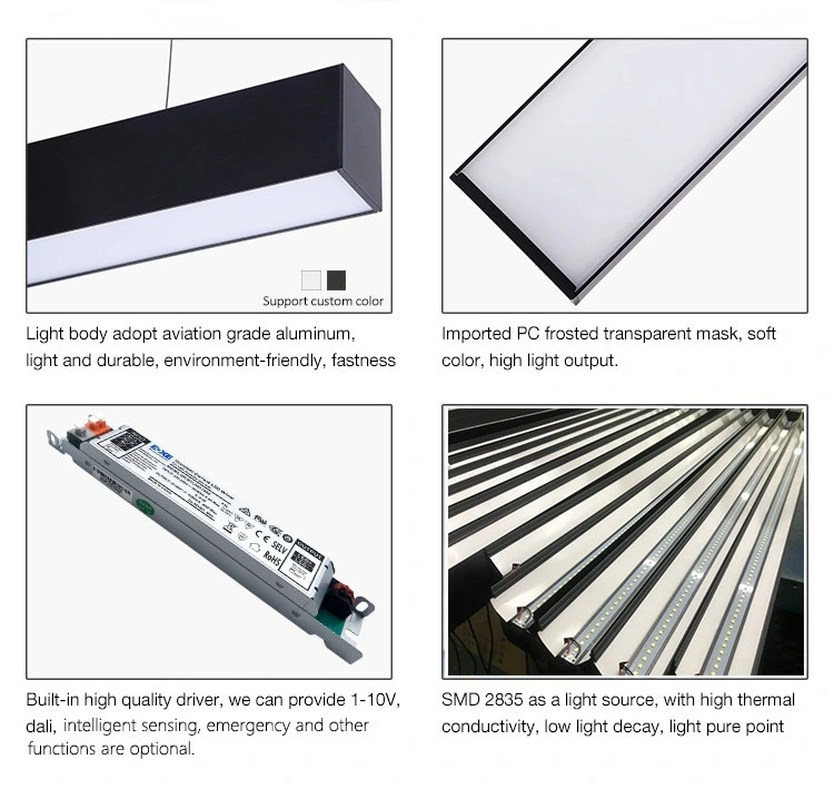 Aluminum 40W LED Linear Lighting Recessed LED Linear Light IP44 Modern Ceiling Linear Light Fixture