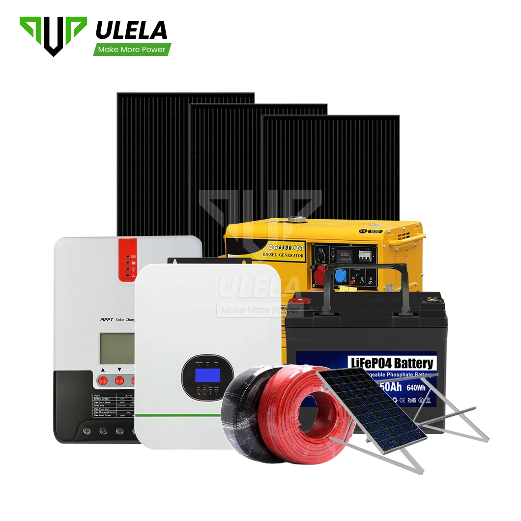 Ulela The Best Portable Solar Power Generator Factory Sample Available off Grid 3phase Solar System China PV Diesel