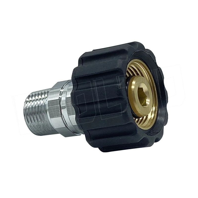 Accesorios de Hidrolimpiadora 3/8 Pulgada NPT Adecuado a M22 14mm Adaptador de manguera de lavado a presión de latón niquelado