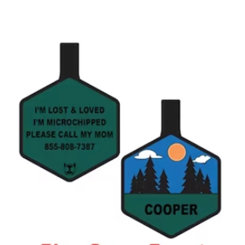 Silicone ID Name Tags with Engraving Logo and Qr for Pets and Dogs