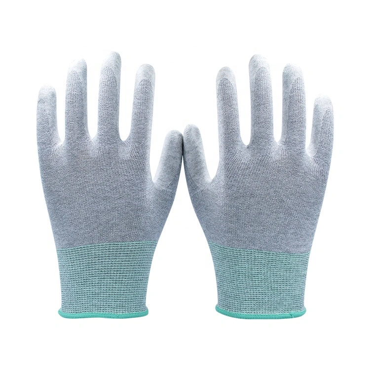 PU Palm Coated for Electronic Work Antistactic Safety Gloves