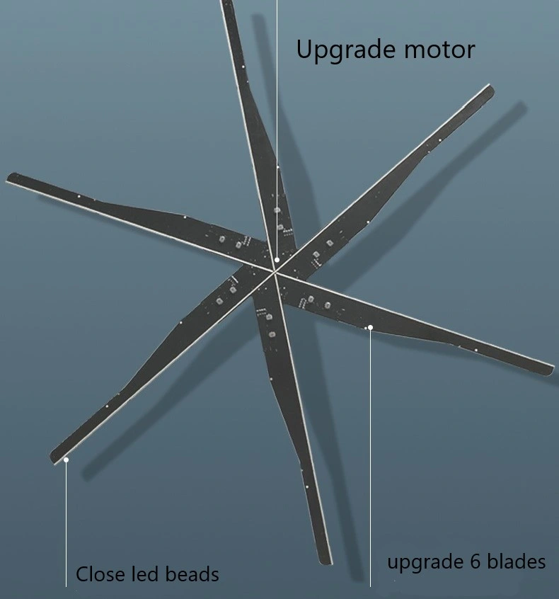 6-см 3D-голограммный вентилятор с 3D-подсветкой и 70 лезвиями 85/100/11/115 см. Голографический дисплей