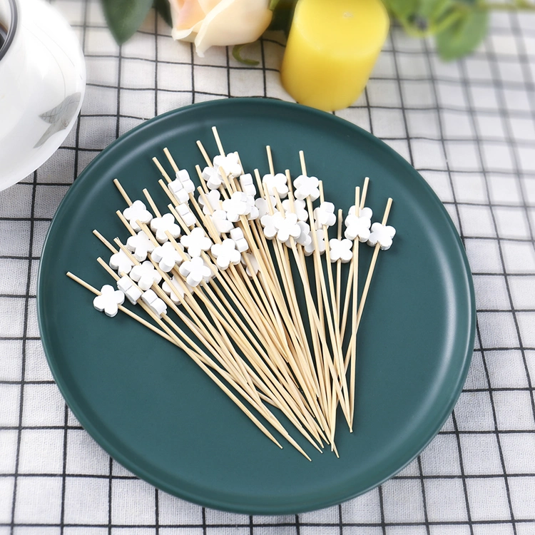 Bamboo Picks Disposable with Wooden Bead for Party