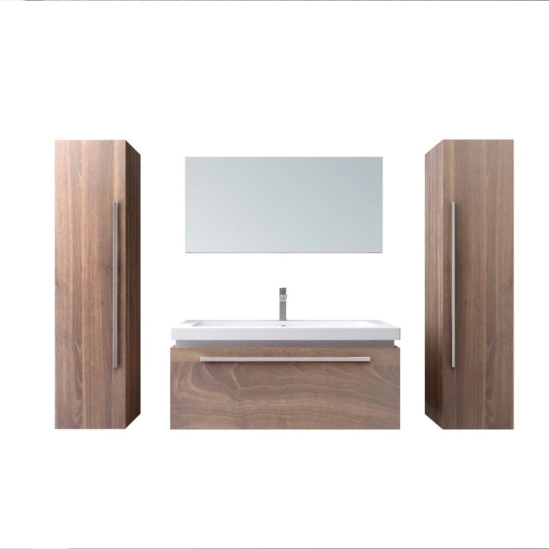 Modern Class New Design Wood Bathroom Furniture Bathroom Cabinet Vanity with LED Mirror