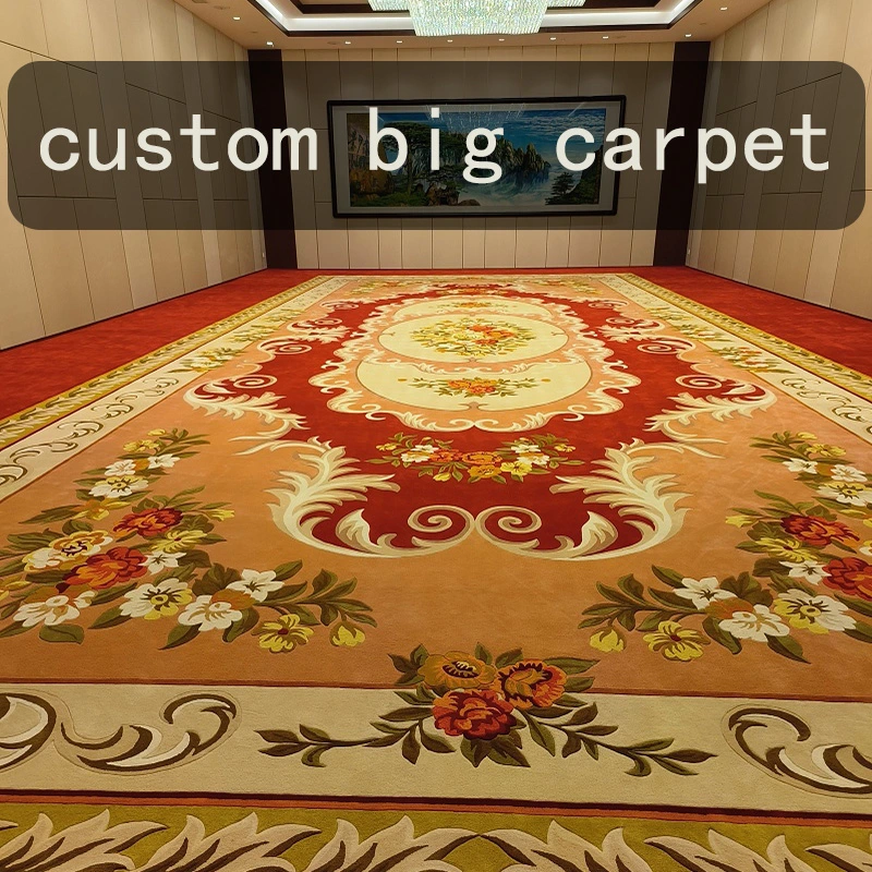 Custom Hand Tufted Luxury Carpet New Zealand Wool Rugs Viscose Silk for Living Room Hotel Wool Carpet Rugs