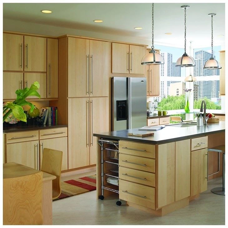 Moderno estilo Veneer Custom Madeira Kitchen Cabinet