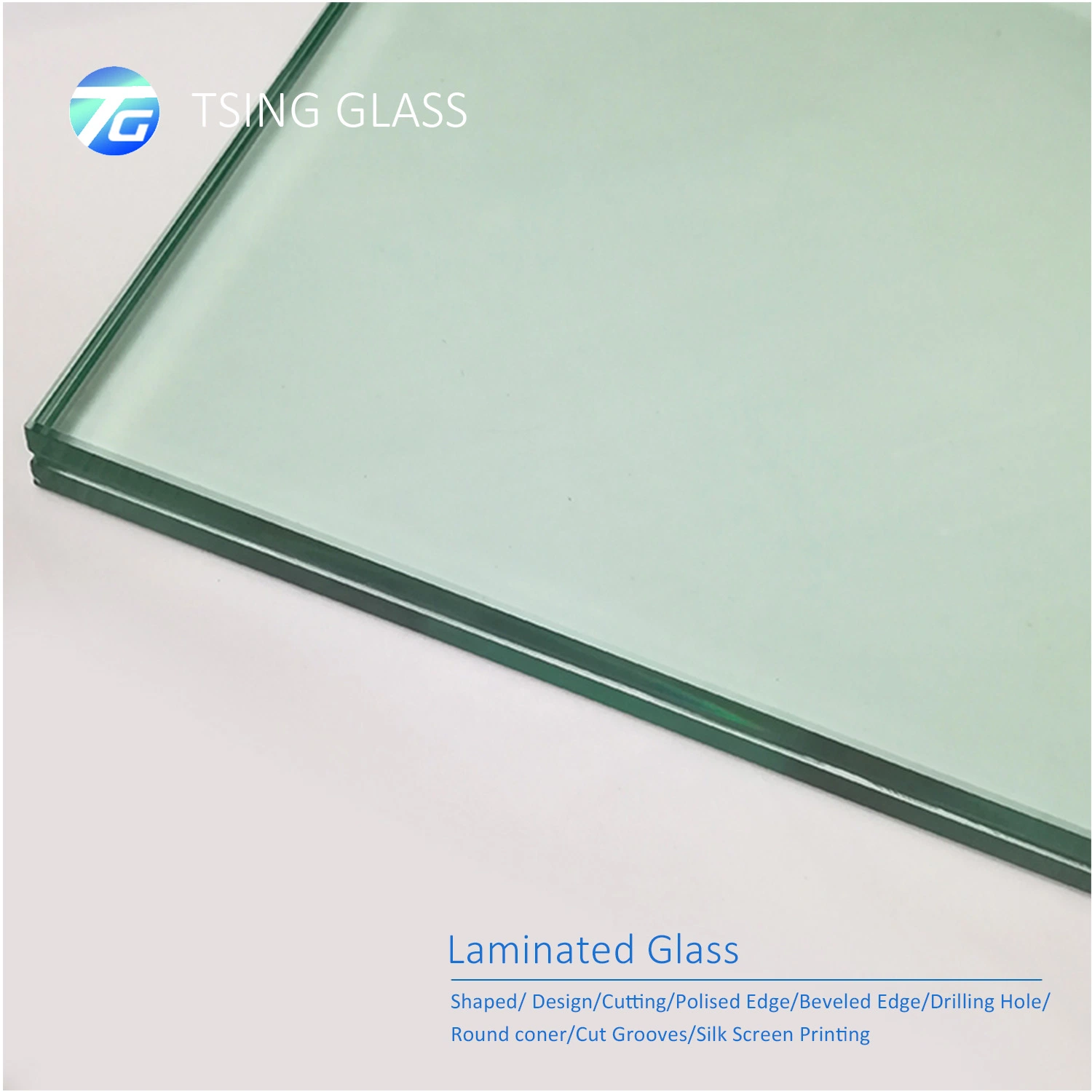 6.38mm 12.76mm Custom Toughened Tempered Laminated Building Glass Panel for Window, Door, Glass Railing, Furniture, Table Top, Shower Door